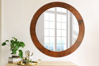 Round decorative wall mirror Natural wood