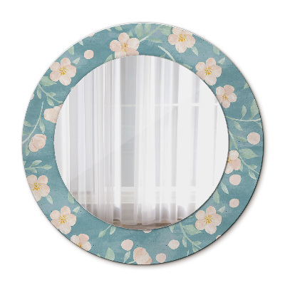 Round decorative wall mirror Floral pattern