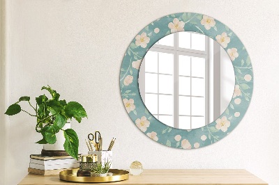 Round decorative wall mirror Floral pattern