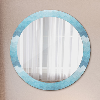 Round decorative wall mirror Chevron pattern