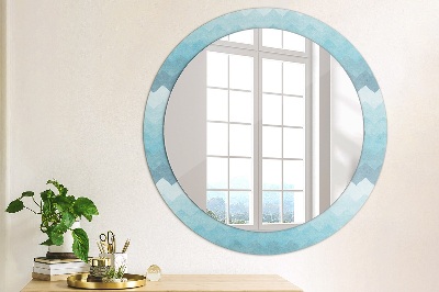 Round decorative wall mirror Chevron pattern