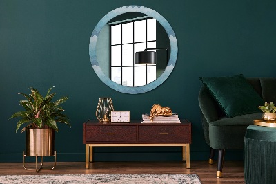 Round decorative wall mirror Chevron pattern