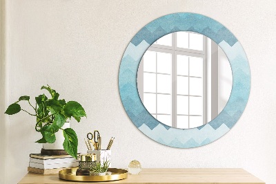 Round decorative wall mirror Chevron pattern