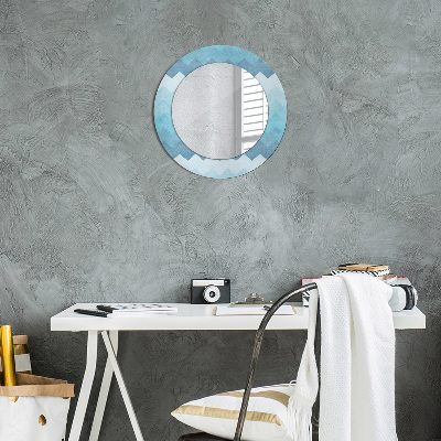 Round decorative wall mirror Chevron pattern