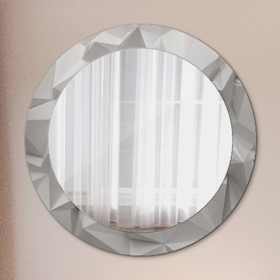 Round decorative wall mirror Abstract white crystal