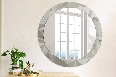 Round decorative wall mirror Abstract white crystal