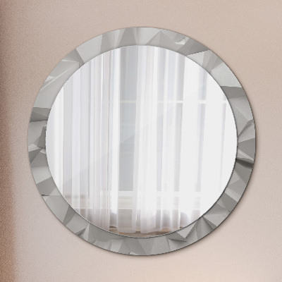 Round decorative wall mirror Abstract white crystal