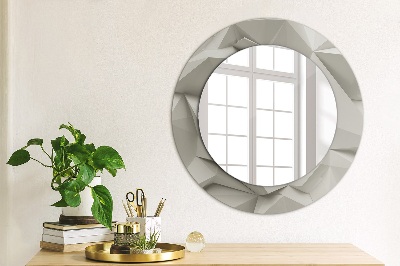 Round decorative wall mirror Abstract white crystal