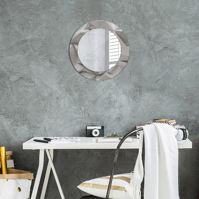 Round decorative wall mirror Abstract white crystal