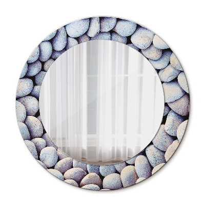 Round decorative wall mirror Sea stones circle