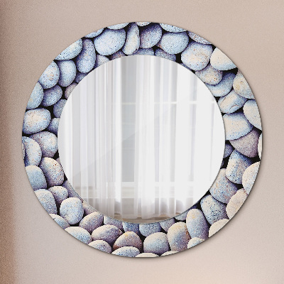 Round decorative wall mirror Sea stones circle