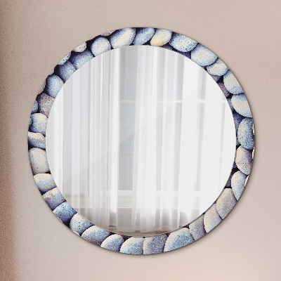 Round decorative wall mirror Sea stones circle