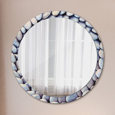 Round decorative wall mirror Sea stones circle