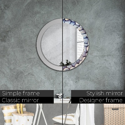 Round decorative wall mirror Sea stones circle