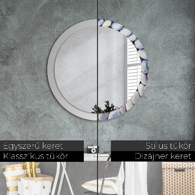 Round decorative wall mirror Sea stones circle