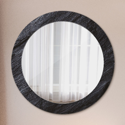 Round decorative wall mirror Black stone