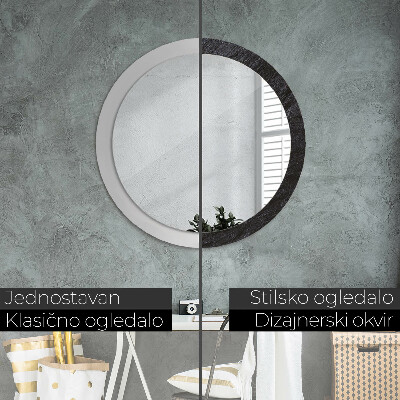 Round decorative wall mirror Black stone