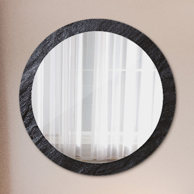 Round decorative wall mirror Black stone