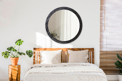 Round decorative wall mirror Black stone