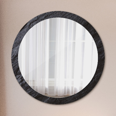 Round decorative wall mirror Black stone