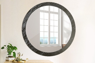 Round decorative wall mirror Black stone