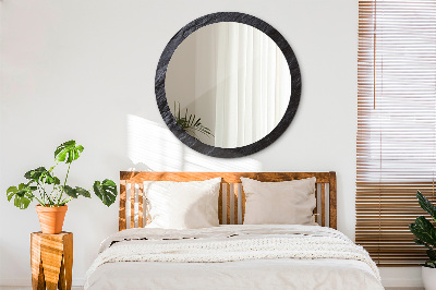 Round decorative wall mirror Black stone