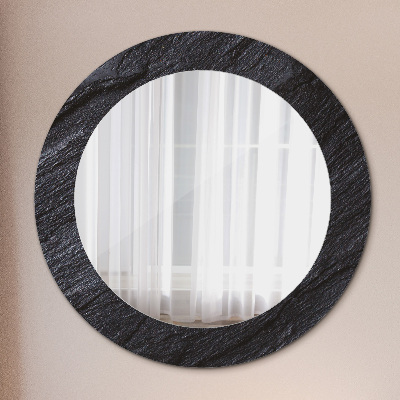 Round decorative wall mirror Black stone