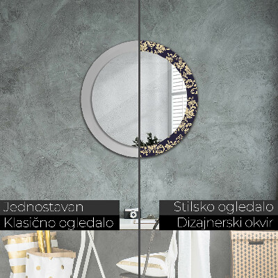 Round mirror print Floral pattern