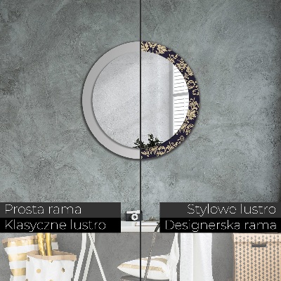 Round mirror print Floral pattern