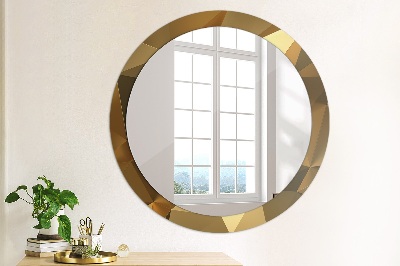 Round mirror decor Gold abstract