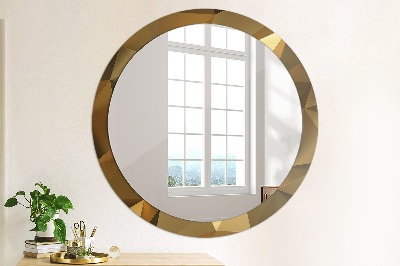 Round mirror decor Gold abstract