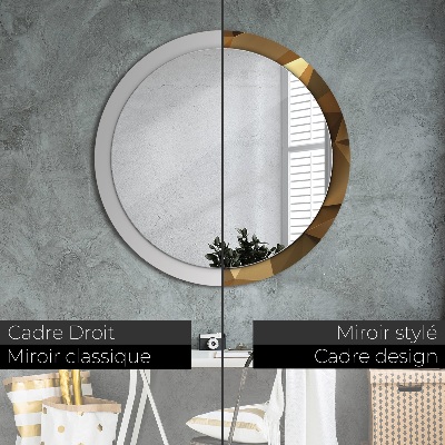 Round mirror decor Gold abstract