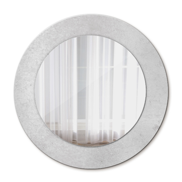 Round mirror printed frame Concrete texture