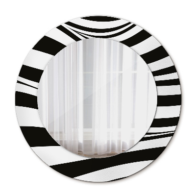 Round mirror print Abstract wave