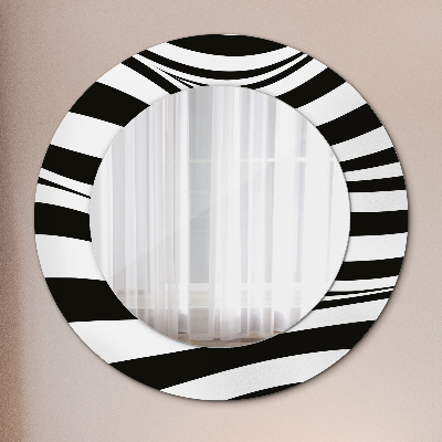 Round mirror print Abstract wave