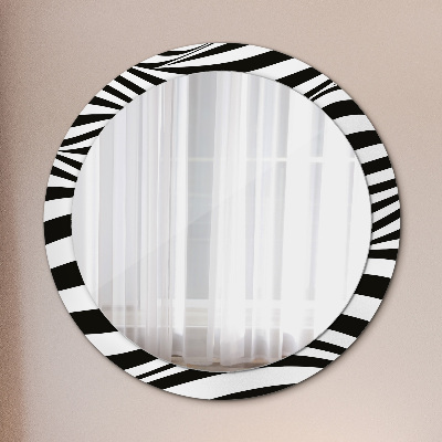 Round mirror print Abstract wave