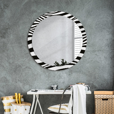 Round mirror print Abstract wave