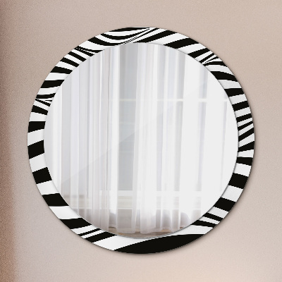 Round mirror print Abstract wave