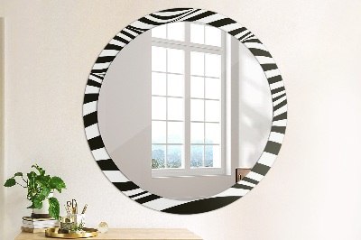 Round mirror print Abstract wave