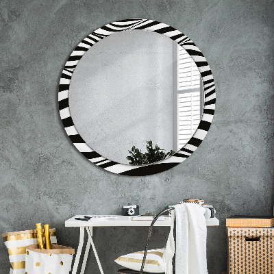 Round mirror print Abstract wave