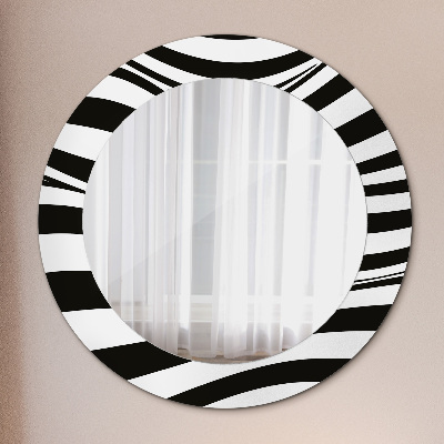 Round mirror print Abstract wave