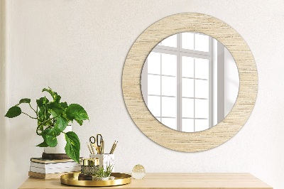 Round mirror decor Light wood