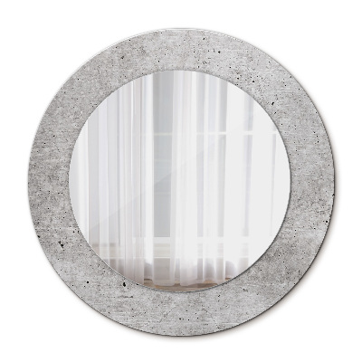 Round mirror decor Gray concrete