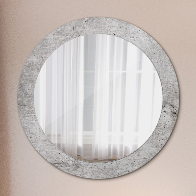 Round mirror decor Gray concrete