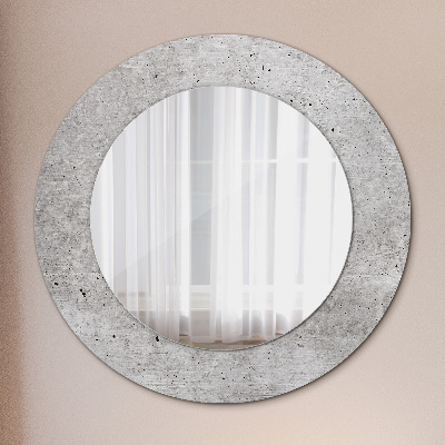 Round mirror decor Gray concrete