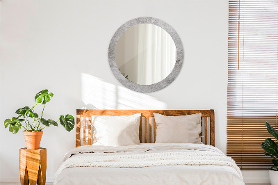 Round mirror decor Gray concrete