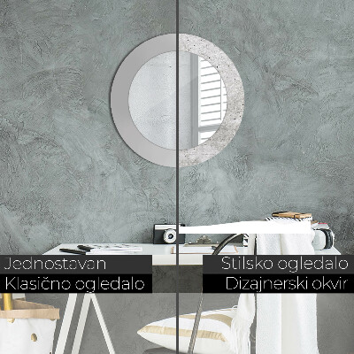 Round mirror decor Gray concrete