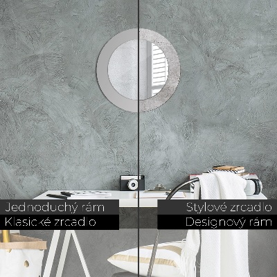 Round mirror decor Gray concrete