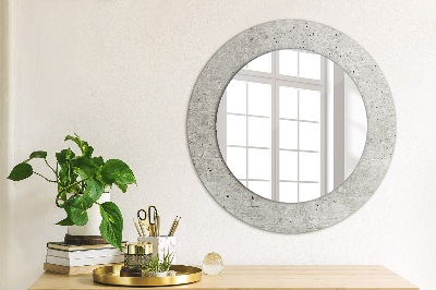 Round mirror decor Gray concrete