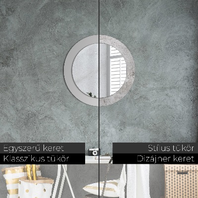 Round mirror decor Gray concrete